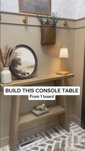 Built this 1 board console table—full cut list + dimensions inside 🔨
