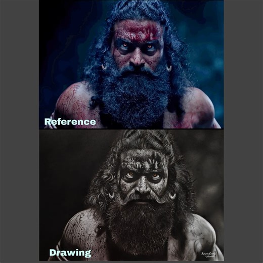 Realistic pencil drawing Kantara chapter 1 #KantaralnCinemasNow #DivineBlockbusterKantara #blockbusterkantarachapter2 | ArtistSarath Vellanad