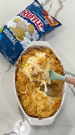 Cheesy Hash Brown Casserole with Ruffles Topping Recipe