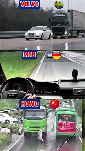 Volvo vs MAN vs HOWO 🚨 | Truck Braking Challenge