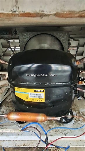 refrigeration R134a compressor change #realvideo #airconditioner #tecnician #youtubeshorts #اغاني