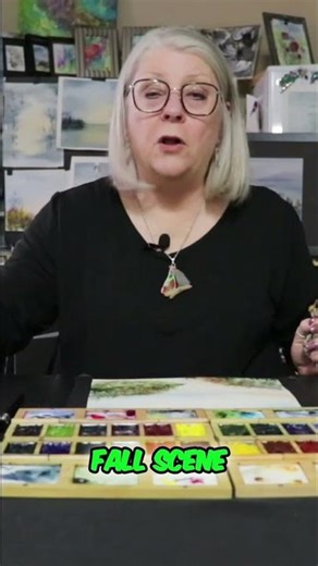 Painting a Fall Scene: Easy Art Tutorial! #shorts