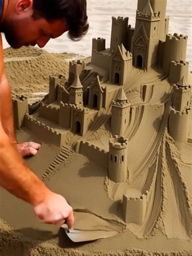 Time Lapse Castle Sand Sculpture Is Crazy Cool #timelapse #sandsculpture #sandsculptureart #castle