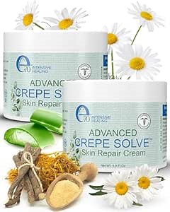 Crepe Skin Erase Cream Set (2 Pk, 4 Fl Oz each) - with Natural Oils, Licorice Root & Chamomile Extract - Crepey Skin Tightening and Firming Body Cream, Made in USA