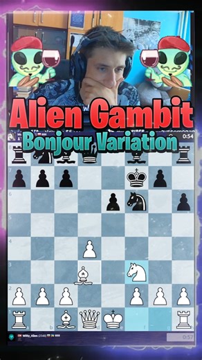 Volen Dyulgerov on Instagram: "Alien Gambit Bonjour Variation!  #reels #chess #chesscom #funny #viral #boardgames #chessreels #streamer #france"