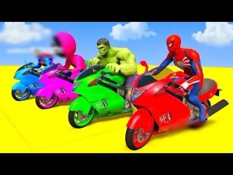 Superhero Bike Race on Colorful Motorcycles 🚀🔥 | Ultimate 3D Cartoon Racing Challenge