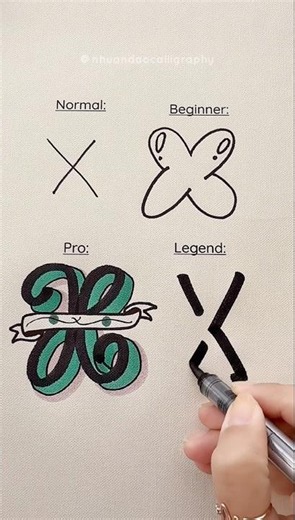 4 Ways to Write the Letter X #nhuandaocalligraphy