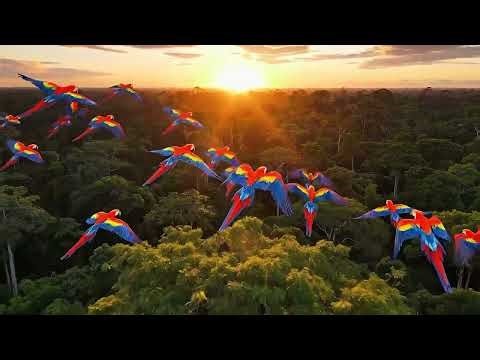Dozens of Amazon Macaws Gather on One Tree | Rare Wildlife Moment 🦜#wildlife #wildlifedocumentary