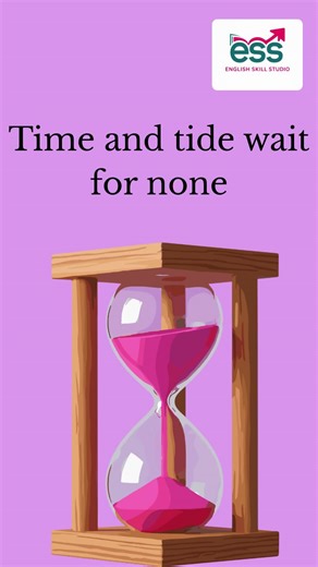 ⏳ Time moves forward no matter what! Today’s #ProverbOfTheDay: “Time and tide wait for none.” Meaning: Time doesn’t stop, so act now instead of delaying. Example: Meera grabbed a new opportunity before it disappeared. ➡️ What task are YOU delaying? Start today! 💬 | English Skill Studio