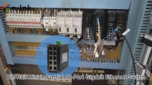 Industrial 10-Port Gigabit Ethernet Switch 12-48VDC Wide Temp Metal Case Wall Mount for IP Camera Monitoring and Wireless AP