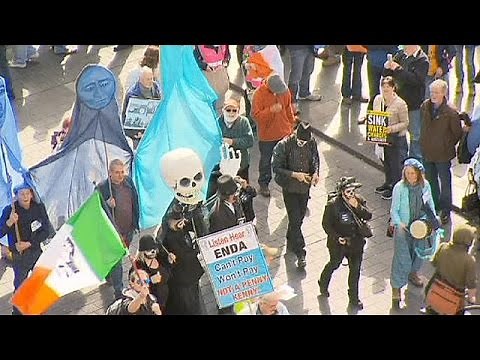Thousands protest in Dublin over controversial water charges