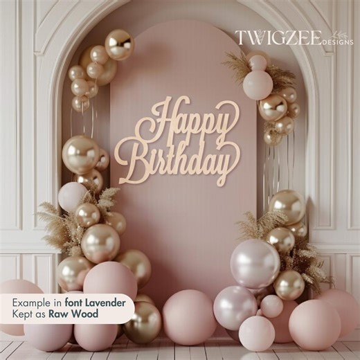 Happy Birthday Wooden Script Sign | Large Party Backdrop Decor (natural Wood) - Etsy