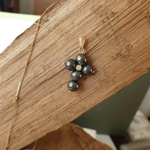 Handmade Gold Crosses✨ Turquoise & Hematite Energy | Vintage Cross Jewelry 🇬🇷 #etsyshop #gold #cross
