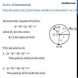 Ex 10.1, 15 - Does point (-2.5, 3.5) lie inside, outside or on