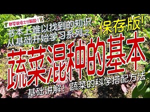 《蔬菜混种的基础》从基础开始学习系列之有机种植 掌握蔬菜搭配，提高种植效率 让种菜变得更轻松