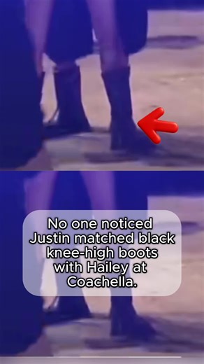 No one noticed Justin Bieber matched black knee-high boots with Hailey Bieber at Coachella.#fyp#celebrity#love#justinbiber