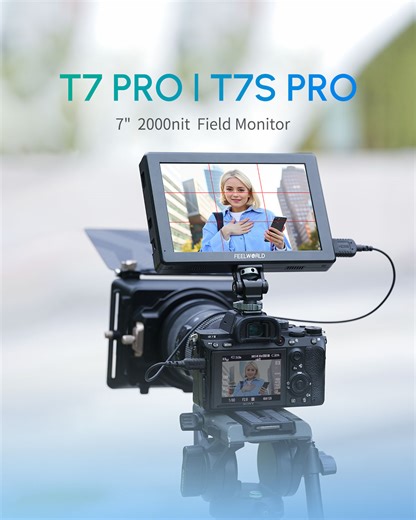 FEELWORLD Official on Instagram: "🎬 FEELWORLD T7 PRO / T7S PRO — Built for the Bright Side. From the studio to the sunlight — clarity, precision, and power are in your hands. The all-new T7 PRO and T7S PRO camera monitor redefine what creators can see and achieve. ⚡ Key Highlights: -2000nits ultra brightness — daylight viewable clarity for any shoot -7-inch Full HD display — true color, full detail, every frame -Rugged aluminum body — reliable in every production environment -Waveform • HDR • F