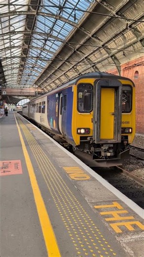 Northern Trains class 156 revs up and departs. More noise than movement on these underpowered beasts