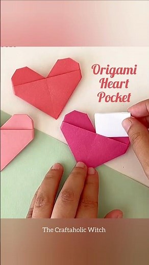cute origami heart pocket envelope 💕 #origamienvelope #origamiheart #origamicraft #valentineday