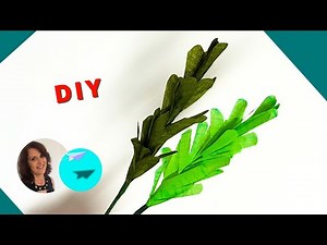 Super Fácil | Folhas feitas de Papel Crepom| DIY
