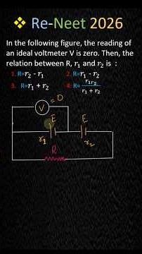 Voltmeter Reads ZERO 😱 | Find Relation Between Resistances R, r1 and r2 | NEET | JEE