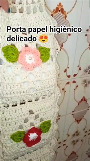 Delicate toilet paper holder 😍, #crochet #youtubeshorts #youtube #viralshorts #crochet