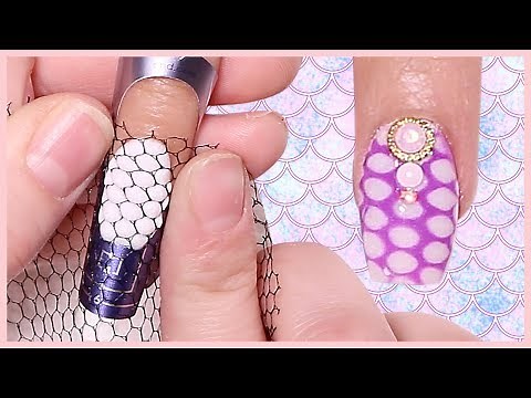 Acrylic Mermaid Scales Nail Art Tutorial