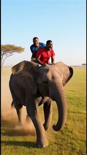 Me & my Friend (African men on Elephant)