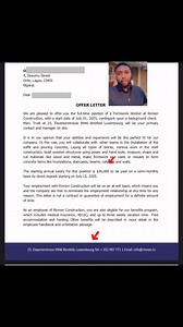 Job offer letter from Bongo to Luxembourg. 🇱🇺 | Sydney Nwosu