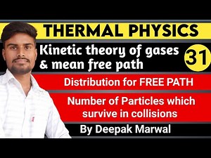 Distribution of free path | Number of particles which survive in collisions | kinetic theory of gas