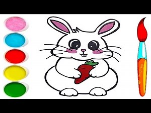 تعليم الرسم للأطفال طريقة رسم أرنب كيوت للأطفال رسم سهل how to draw easy rabbit # preschool #drawing
