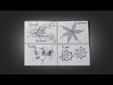 4 easy beginners zentangle pattern with name | zentangle art | easy pattern #zentangle #zen #zenart