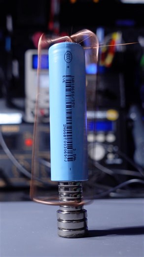 World's Simplest Motor - 4K ASMR ⚡ #homopolarmotor #physics #scienceexperiment #asmr #electronics