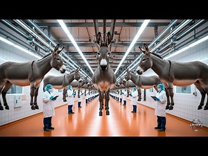 Inside the Modern Donkey Factory | From Farming to Meat, Milk & Leather Processing – Full Process