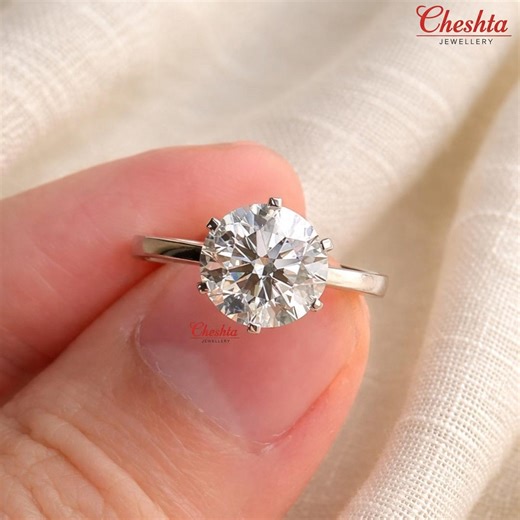 2 Carat Round Lab Diamond Solitaire – E VVS2 IGI Certified Six Prong Engagement Promise Ring - Etsy