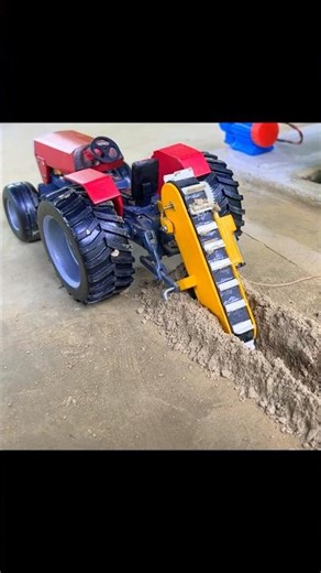 Diy mini tractor draindigger machine science project #toys #shortsfeed #farming #scienceproject #diy