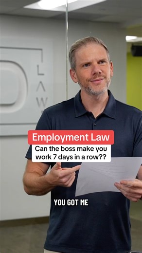 Exempt Workers 👉 No limits to hours or days worked Non-Exempt Workers 👉 Must get 4 days off per month or receive a penalty / Overtime for anything over 8 hours in a day and over 40 hours in a week *California only. Unions or government workers may have different rules | D.Law