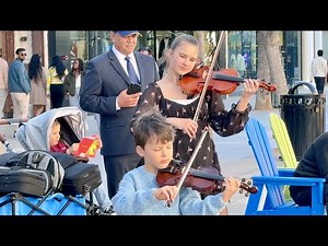 Can’t Help Falling In Love – Violin Duet Street Performance by Karolina & 6-Year-Old Leo Protsenko