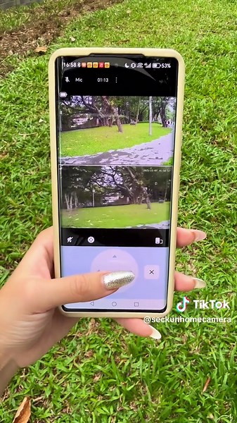 No wiring needed! Solar dual-lens surveillance 360 no dead ends, full color day and night to see every detail#camara #securitycamera #camaradeseguridad #camaraconpanelsolar #tiktokshopblackfriday