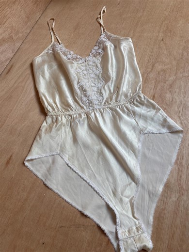 Vintage Cream Silk Teddie - Playsuit - Lingerie - Camsiole Small - St Michael - Etsy