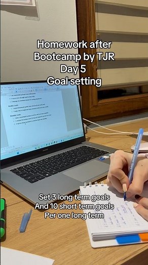 Homework Day 5 Goal setting - Set 3 long term goals and 10 short term goals per one long term #learn
