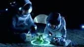 Two Astronauts Analyzing Plant Life Found on Alien Planet....
