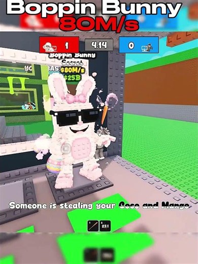 TODAY I WON DUEL BOPPIN BUNNY 80M/S 🐰😱🔥 | ROBLOX STEAL BRAINROT #shortsfeed