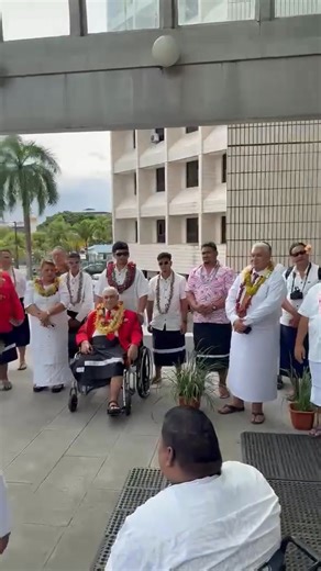 Cabinet and associate ministers headed to the government building after the swearing-in at Tuanaimato. Video: Junior S Ami | Samoa Observer