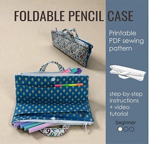 Foldable Pencil Case Sewing Pattern PDF, Zipper Pencil Pouch With Pockets, Digital Tutorial - Etsy UK