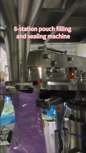 8 Station Pouch Filling and Sealing Machine | Rotary Automatic Packaging Solution