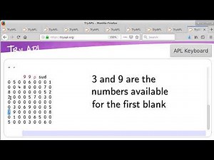 Another Sudoku solver in APL and one in Forth