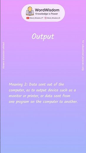 What does "Output" mean? | English vocabulary shorts | #output #wordwisdom