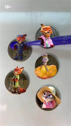 Cute Cartoon Character Magnets #satisfyingvideo #colormixing #oddlysatisfying #minimalart#zootopia