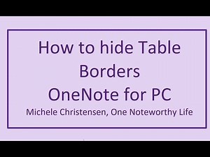 How to hide table borders in OneNote